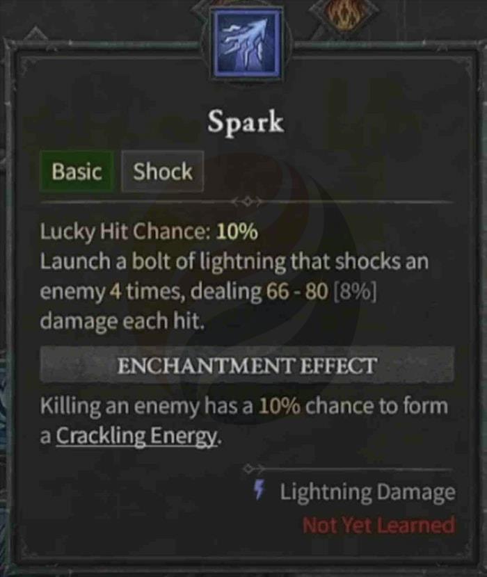 Spark_Diablo 4 Sorcerer Basic Skills